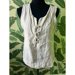 New Collection Linen Tank Top Women S/M Cream